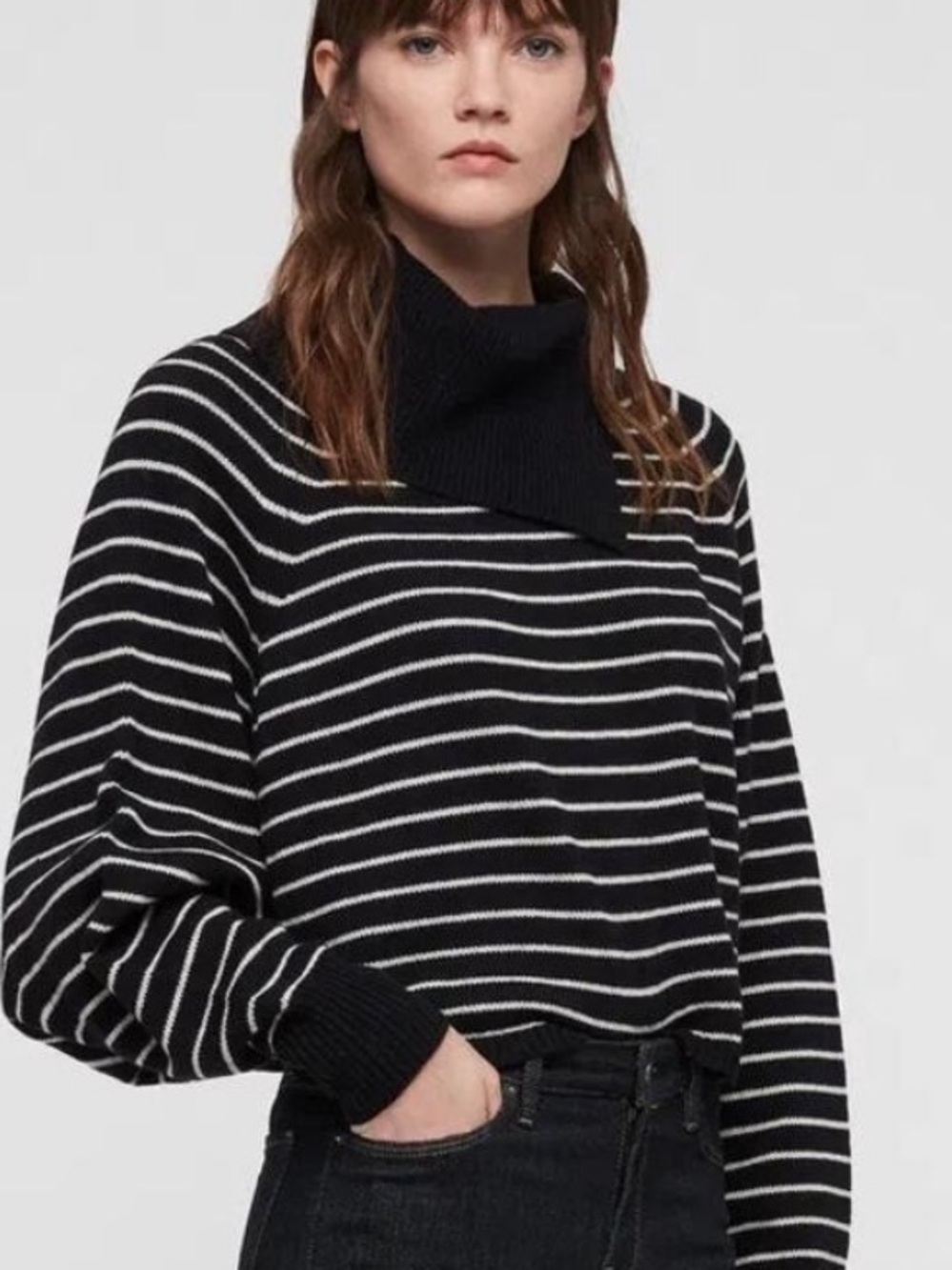All Saints Maddie Roll Neck
Wool-Blend Asymmetric
Sweater